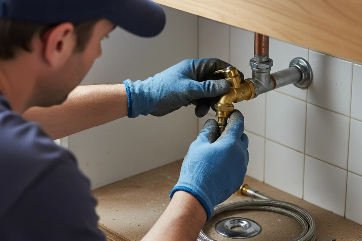 Shutoff valve and fitting work during Emergency Plumbing in Hiram